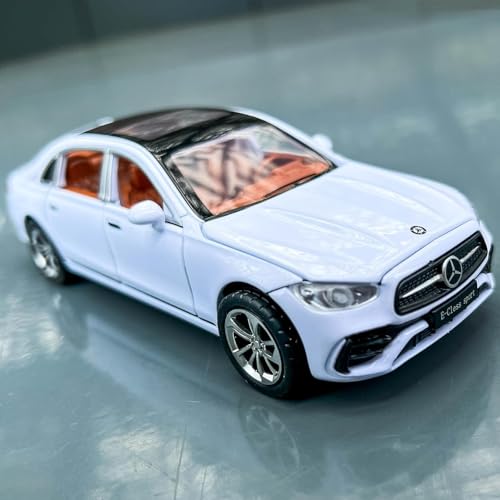 Image of 1 /32 Compatible for Benz E300l Model Car, Zinc Alloy Diecast Collectible Pull Back Toy car with Sound and Light for Kids Boy Girl Gift White