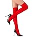 Produktbild Widmann 4841D - Rote Overknee-Strümpfe, 70 DEN, Strumpfhose, Socken, Strumpfwaren, Hose, Kostüm, Weihnachten, Christkind, Teufel, Accessoire