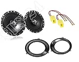 LSP-Set: JVC CS-J1720X Lautsprecher 300W + Lautsprecherringe 165mm Türe Front + Adapter für FIAT Panda 169 ab 2003-2012