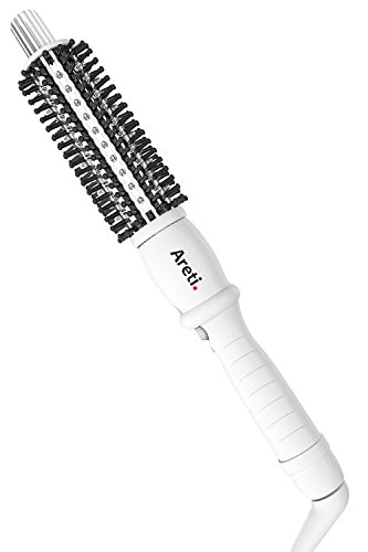 Areti Roll Brush Curling Iron Patent Design with Negative Ion 25mm (1 inch) White 708A