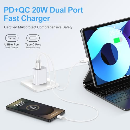 for Samsung Fast Charger USB C Wall Plug Adapter for Samsung Galaxy A57 A37 A17 5G A36 S26 Ultra S25FE A56 Z Flip7 S24,iPhone Charger Fast Charging Block with 6FT Cord for iPhone 17 Pro Max 16Plus 16e - image 4