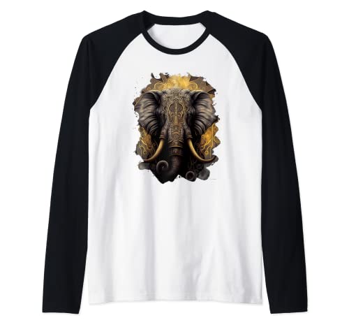 El Elefante Majestuoso Sublime Camiseta Manga Raglan
