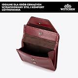 WITTCHEN Portfel lakierowany | Damski portfel | prawdziwa skóra | portmonetka z zapięciem na zatrzask | ochrona RFID | kieszeń na monety | etui na karty kredytowe | 12 × 10 × 1,5 cm | Czerwony