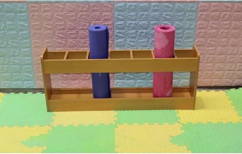 Tapis de yoga encombrant ? Solution rangement en bois 7 places - 5