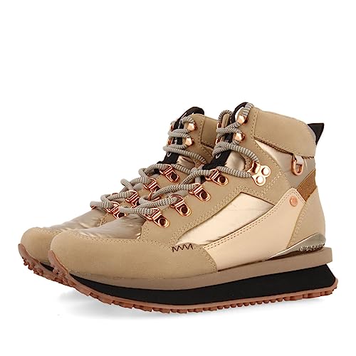 Sneakers Doradas Tipo botín montañero con Detalles para Mujer ferney
