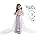 Produktbild O.AMBW Mädchen Prinzessin ELSA Kostüm Mädchen Eiskönigin Kostüm 2 ELSA Kleid Cosplay Party Kleid Weihnachten Verkleidung Set Halloween Fest Karneval Fasching Partei