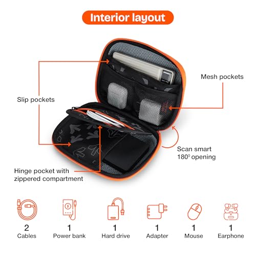Image of Nasher Miles Compact Tech Kit Go | Durable Travel Organizer | Electronics Gadgets Storage Case for Adapters, Cables, Power Banks, Hard Disks & Accessories (Blue)