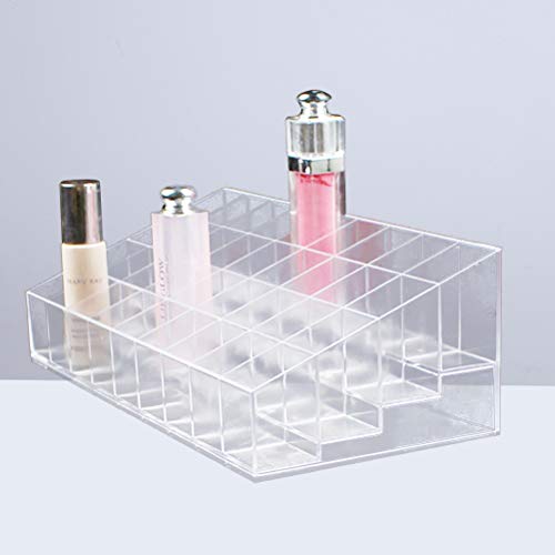 Suporte de batom Lurrose 40 Espaços, organizador de batom de plástico transparente, suporte de exibi