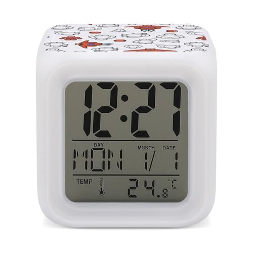 目覚まし時計 ベイマックス めざまし時計 デジタル時計 置き時計 目覚ましライト デジタル/温度/カレンダー表示 電池式 人気