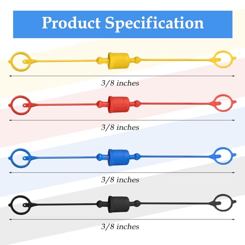 Image of 8Pcs Hydraulic Quick Coupler Set, 3 /8 NPT Hydraulic Dust Cap & Plug Set Quick Connector with Dust Male Cap Female Cover For Skid Steer Loader Tractor