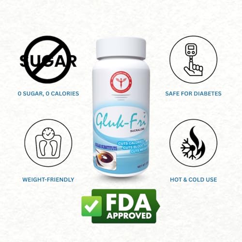 Image of Daylon Gluk Fri (200 gm) - Sugar Free Sucralose Powder | 100% Safe Sugar Substitute | Sweet and Healthy Zero calorie Artificial Sweeteners | Sugar Alternative for Diabetics (PACK OF 2)..