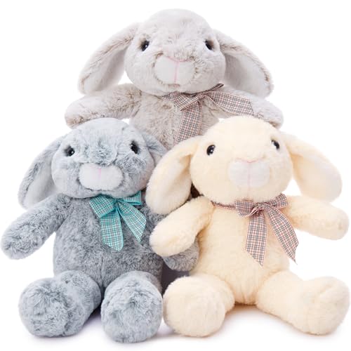 Image of MaoGoLan 3Pcs Bulk Soft and Cuddly Easter Bunny Rabbit Plush, 14 inch Stuffed Bunny Gift for Kids, Boys, Girls, Party Decorations