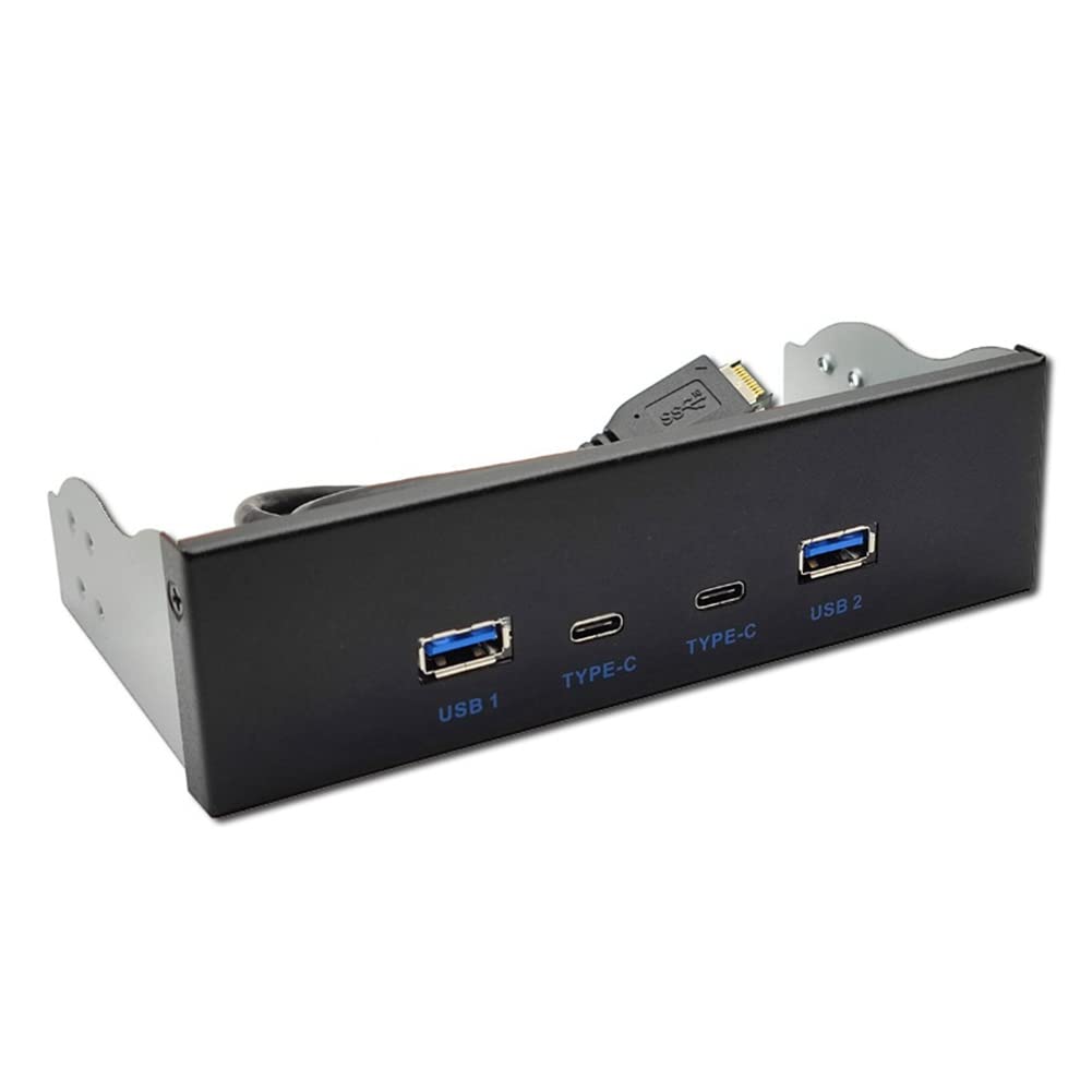 USB3.2 Type-C 10Gbps Optisches Laufwerk Panel 2X USB GEN2 2X Type-C HUB 19PIN zu C-Port Front-Back-Stecker