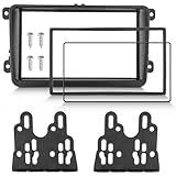 NuIth Double DIN Radio Dash Kits for 2006-2018 Volkswagen Jetta/GLI/Passat/CC/Tiguan/Scirocco, Double Din Radio Mount Housing Bracket Installation Trim Bezel Kit Install Aftermarket Stereo