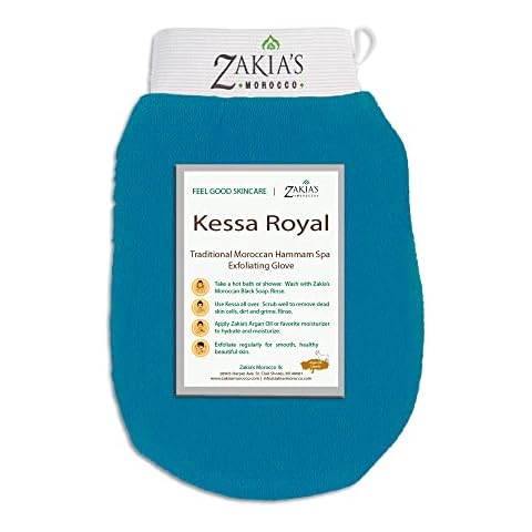 Moroccan Kessa Exfoliating Scrub Glove - Teal Blue Cover