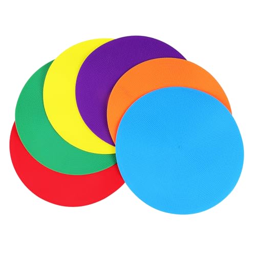 balacoo Floor Dots for Gym Classroom 6 Non Slip Markers Flat Spot Markers for Agility Equipment Sports Training Red Green Orange Purple