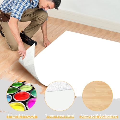 Image of 40 inchx100ft Floor Protector Film Roll Hardwood Temporary Renovation Cover