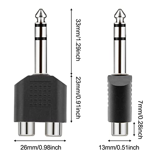 Adaptador divisor 6.35mm a RCA, 10 unidades miniatura 6
