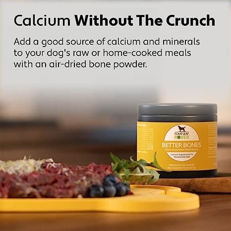 Better Bones – Dog Calcium Supplement with Phosphorus and Vitamin D for Joint, Teeth and Bone Health Support – Pure Grass-Fed Australian Beef Bone – Vet Formulated – Made in The USA Better Bones – Dog Calcium Supplement with Phosphorus and Vitamin D for Joint, Teeth and Bone Health Support – Pure Grass-Fed Australian Beef Bone – Vet Formulated – Made in The USA