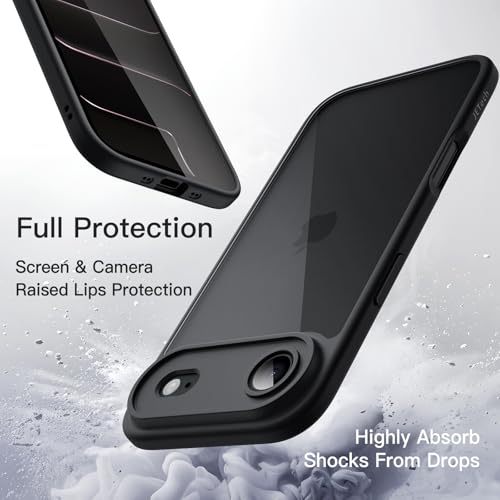JETech Case for iPhone Air, Shockproof Phone Bumper Cover, Solid Color Matte TPU Frame, Anti-Scratch Clear Back, 6.5-Inch Display (Black) by JETech - Used condition - Image 4
