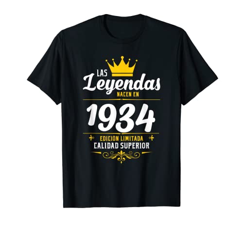 Leyendas 1934 Años Cumpleaños Hombre Mujer Nacen En 1934 Camiseta