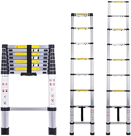 Myifan Telescopic Ladder Multi-Purpose Aluminium Telescoping Ladder Extension Extend Portable Ladder Foldable Ladder EN131Standards (2.6M / 8.5Ft)