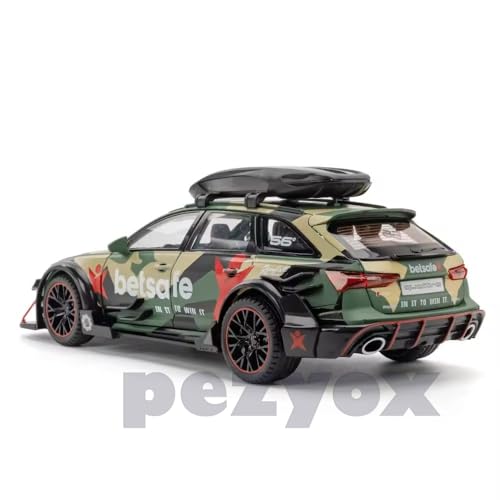 Image of Audi RS6 Militery Supercar 1:24 Diecast Scale Model Metal Pull Back Toy car for Kids with Openable Doors & Light, Music Toy Vehicle for Kids