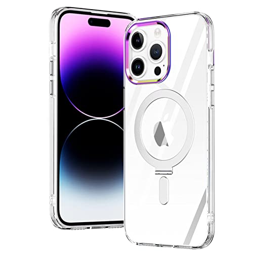 Coque iPhone 11 Pro transparente avec support invisible et charge magnétique Bleu Ciel