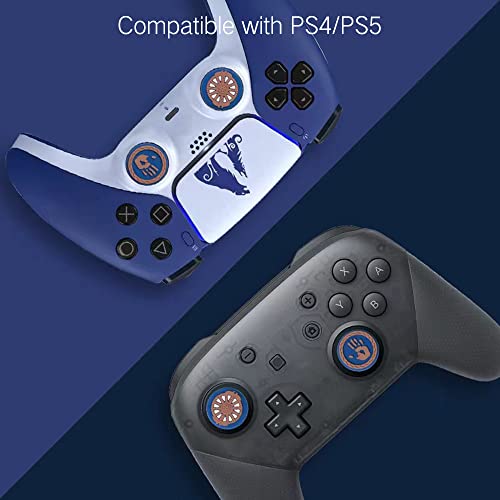 Image of PERFECTSIGHT Cute Thumb Grip Caps for PlayStation 4 /5, PS5, PS4, Xbox Series X /S, Xbox One, Switch PRO Controller, 4PCS Kawaii Soft Skin Rubber 3D Analog Thumbsticks Grips Joystick Cover, Blue