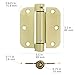 Amazon Basics Self-Closing Door Hinge, 3.5 Inch x 3.5 Inch, 1 Piece, Polished Brass