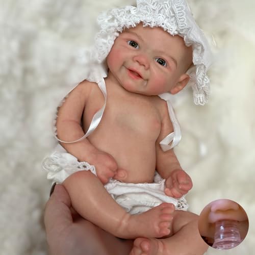 Gileutay 33cm Muñeca Bebé De Silicona Sólida Completa Niña Muñecas Reborn Realistas Prematuro Pintado a Mano Que Parecen Real Recién Nacidos para Juguete Niños