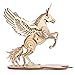 SUPVOX 3D Puzzle en Bois Licorne SimulationLicorne Modèle Blocs de Construction Artisanat en Bois Décorationpour DIY Cadeau Jouet Enfant Educatif