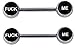 Nipple Ring Bars Fck me Jewelry Pair 14g Body Accentz