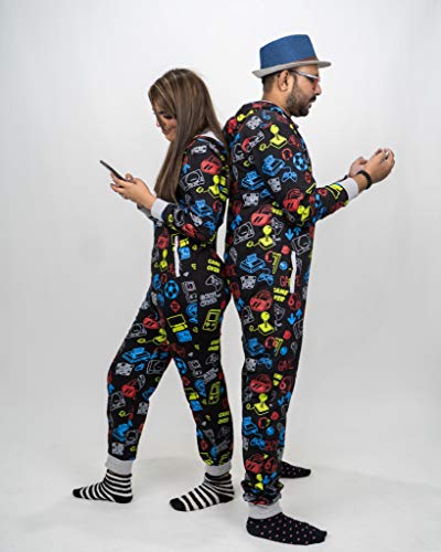 New Mens Boys Family Gaming Pyjamas Father Son Gamer Jumpsuit All In