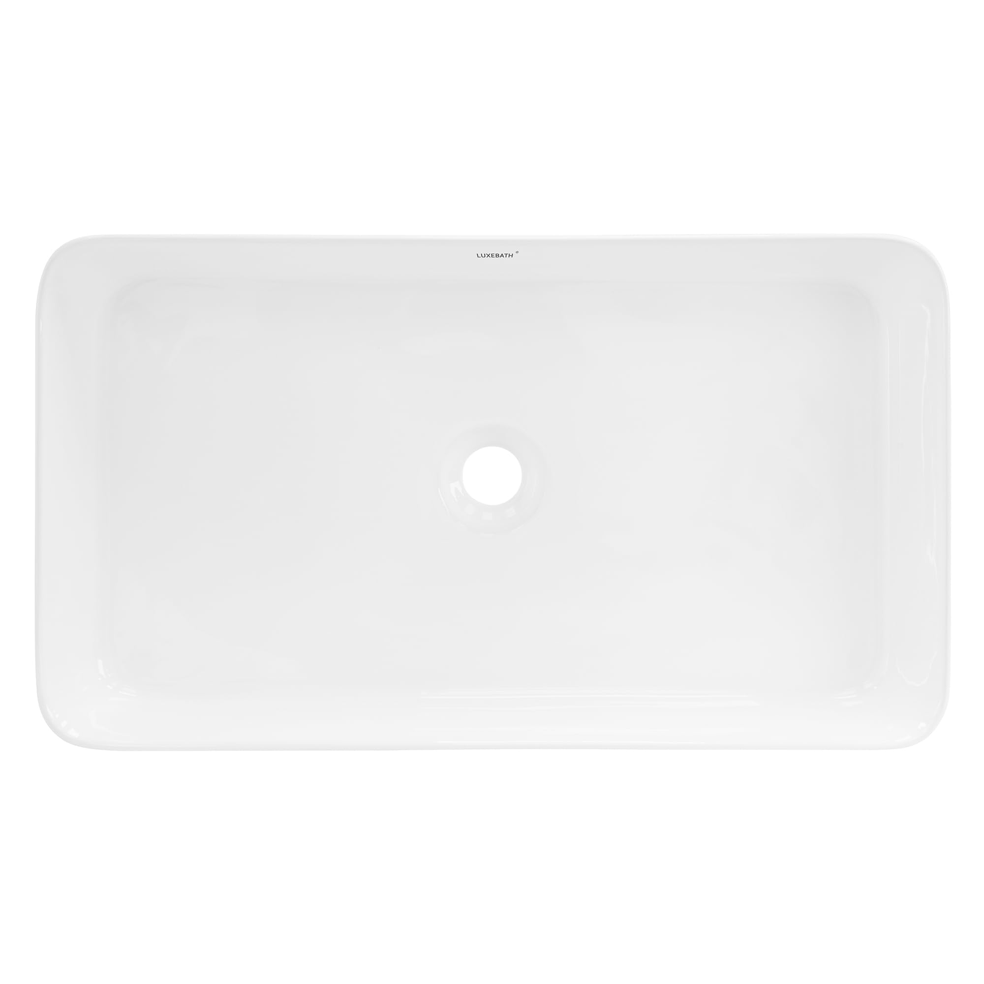 ML-Design Lavabo de Cerámica Blanco Brillante 68 x 38 x 12 cm Fregadero Rectangular de Pared o Sobre Encimera Pila de Diseño Moderno Lavamanos para Mueble de Baño Aseo con Agujero para Grifo y Desagüe