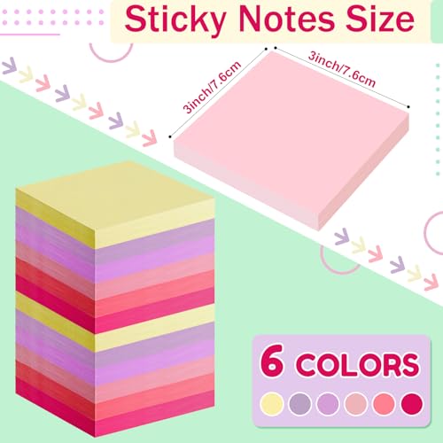 Image of Fainne 120 Pack Sticky Notes Bulk 3x3 Multicolor Self Stick,Vivid Color