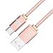 USB Type C Cable, LAX Gadgets 3 Ft (1M) Braided Cord with Reversible Connector for Google Pixel, Pixel XL, Apple MacBook, ChromeBook Pixel, Nexus 6P / 5X, LG G5, HTC 10 USB-C (3 Feet: Rose Gold)
