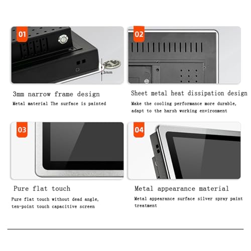 Image of 1pc 15 Inch Industrial Monitor VGA HDMI DVI USB with Capacitive Touch Screen Waterproof and Dustproof Tablet Display 1024 * 768(VGA DVI)