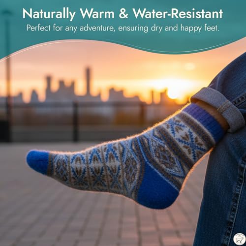Image of Angora Wool Socks - Machine Washable Dry-Foot Fuzzy Warm Breathable Soft Unisex Indoor /Outdoor Socks for Women and Men