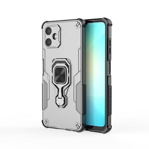 YUXING Cover Samsung Galaxy A06 4G – Custodia Anticaduta, Airbag Quattro Angoli, Magnete Anello Supporto 360°, Protezione Elevata, Design Antiscivolo-Grigio