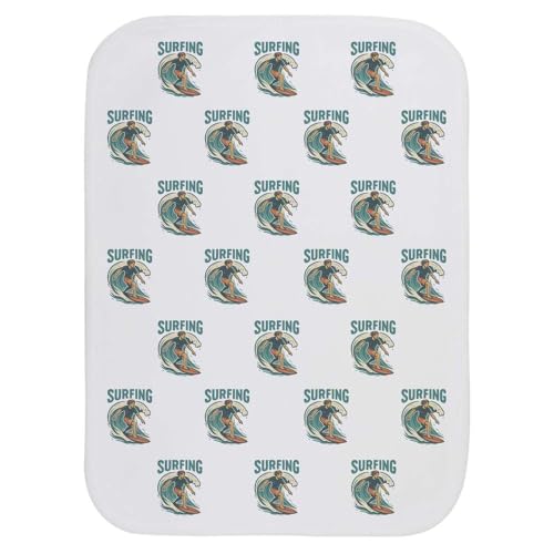 Azeeda 'Person Surfing On Wave' Baby Burp/Wash Cloth (BC00034527)