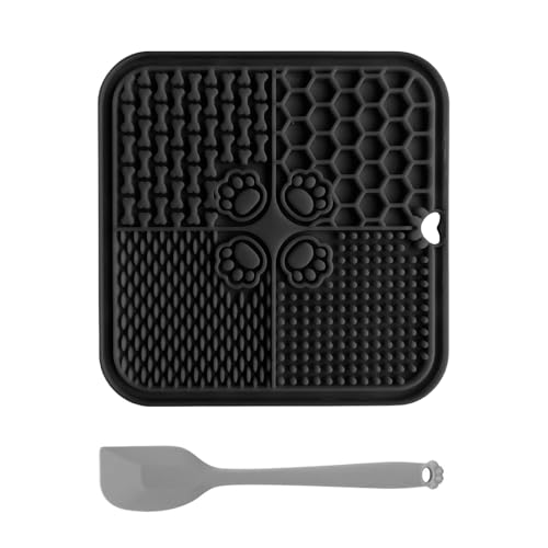 スリップ耐性猫と犬の給餌マット - 食器洗い機の安全性が遅くなる簡単なクリーニング消化器犬の犬のスローフィーダー舐めマット