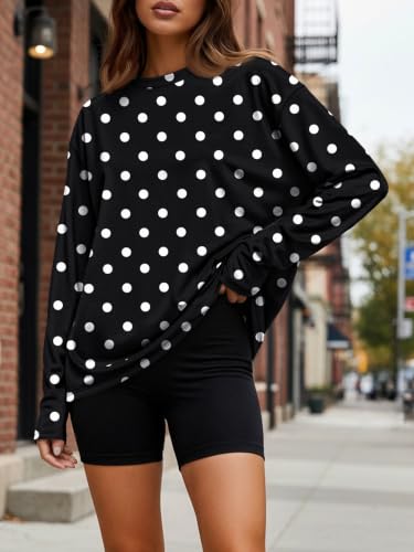 Image of Trendy Queen Womens Oversized Long Sleeve Shirts Fall Tops 2026 Basic Tees