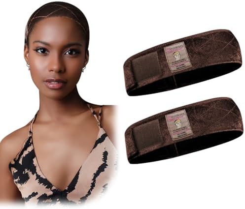 Dreamlover Wig Grip Band for Half Wig, 2 PCS Wig Bands, Dark Brown