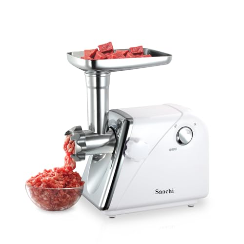 Saachi NL-MG-967 Stainless Steel Meat Grinder with Copper Motor and Multifunctional Attachments