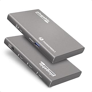 Plugable 5-in-1 Thunderbolt 4 Hub with 60W Charging, Single 8K or Dual 4K Display, Compatible with Thunderbolt 4/3 / USB4 Macs and Thunderbolt 4 / USB4 Windows (1x USB-C to HDMI Adapter), Driverless
