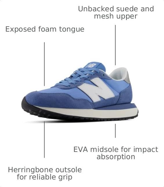 New Balance Women's 237 Sneaker, Analog Blue/Heron Blue, 6 by New Balance - Used condition - Image 2