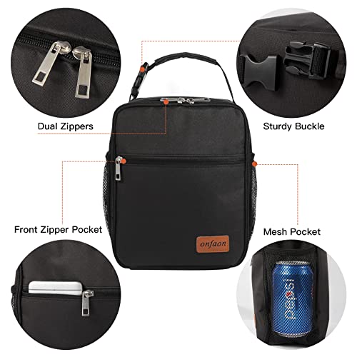Lunch Box For Men Women, Insulated Reusable Portable Lunchbox - Adults Small Lunch Bag For Office Work School(Black) #TOP1