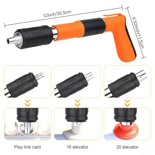 Image of SONEE Concrete Nail Gun Kit, 5 Speed Adjustable Manual Nail Gun for Concrete, Woodworking Decoration Nailer Gun, Wall Fastening Tool (Orange)