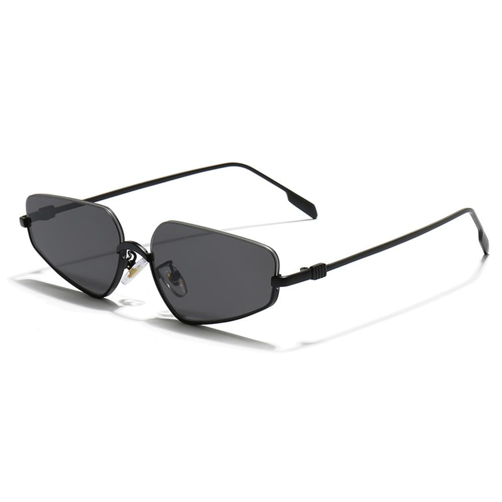 Gafas de sol metálicas estilo retro punk con forma de ojo de gato, protección UV400 para exteriores.
